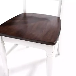 White Wood Farmhouse Dining Chairs, Set of 4