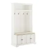 White Wood Hall Tree with Cushioned Bench