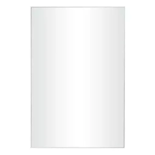 White Wood Rectangular Wall Mirror, 24x36 in.