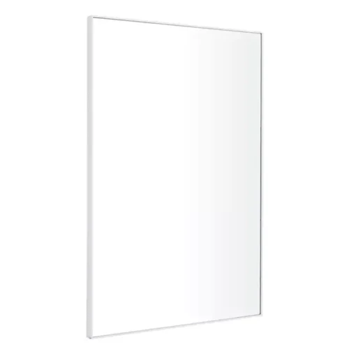White Wood Rectangular Wall Mirror, 24x36 in.