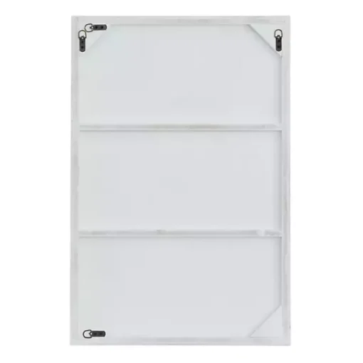 White Wood Rectangular Wall Mirror, 24x36 in.