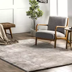 Whitlow Gray Shag Washable Area Rug, 5x8