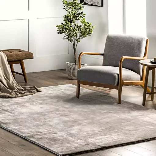 Whitlow Gray Shag Washable Area Rug, 5x8