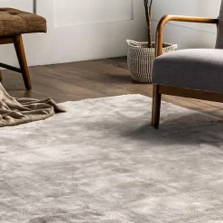 Whitlow Gray Shag Washable Area Rug, 5x8