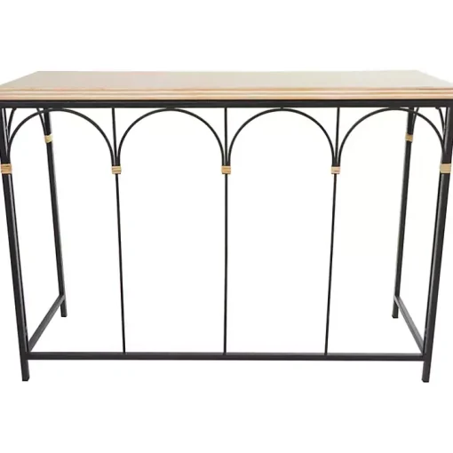 Wood and Metal Arches Console Table