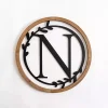 Wood and Metal Laurel N Plaque