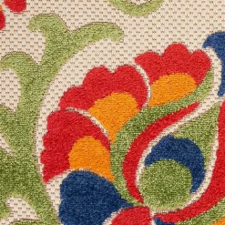 Abstract Floral Outdoor Area Rug, 7x10