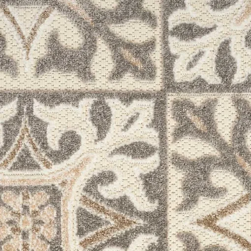 Aloha Ivory Geometric Indoor/Outdoor Area Rug, 6x9