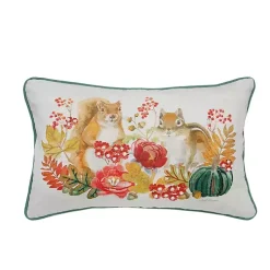 Autumn Squirrel and Chipmunk Lumbar Pillow