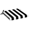Black Cabana Stripe Outdoor Seat Cushion