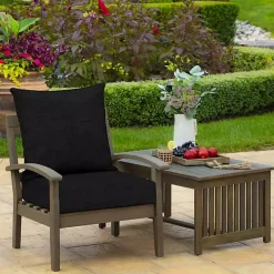 Black Leala Texture Outdoor Deep Seat Cushions