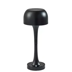 Black Tapered Dome Frosted Light Cordless Lamp