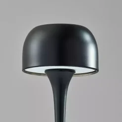 Black Tapered Dome Frosted Light Cordless Lamp