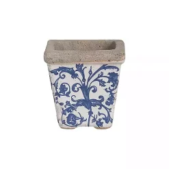 Blue and White Ceramic Flower Pots, Set of 3