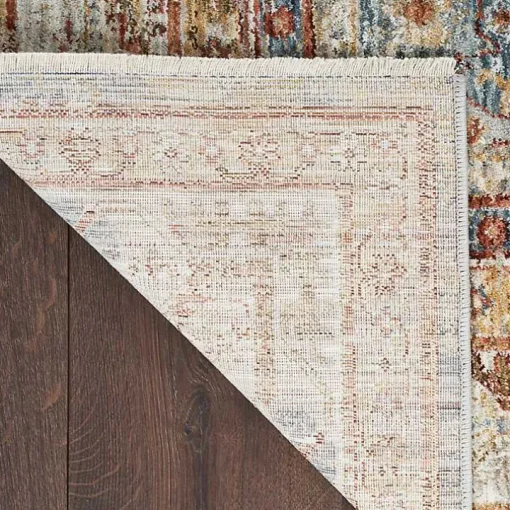 Blue Distressed Multi Medallion Area Rug, 5x7