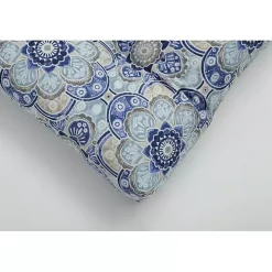 Blue Emilia Tufted Outdoor Loveseat Cushion