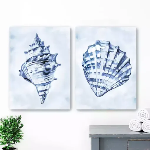 Blue Ocean Treasures Canvas Art Prints, Set of 2