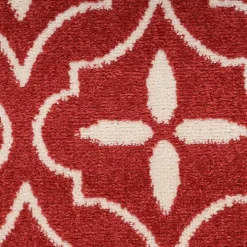 Brick & Ivory Quatrefoil Indoor/Outdoor Rug, 5x7