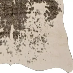 Brown and White Faux Cow Hide Area Rug, 5x7
