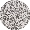 Cauli Black Leopard Print Round Outdoor Rug, 7 ft.