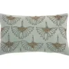 Celadon Beaded Floral Motif Lumbar Pillow