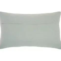 Celadon Beaded Floral Motif Lumbar Pillow