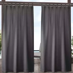 Charcoal Cabana Outdoor Curtain Panel Set, 108 in.