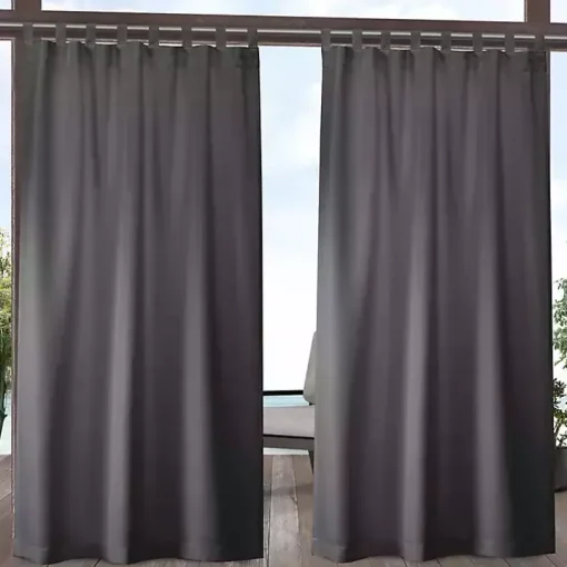 Charcoal Cabana Outdoor Curtain Panel Set, 108 in.