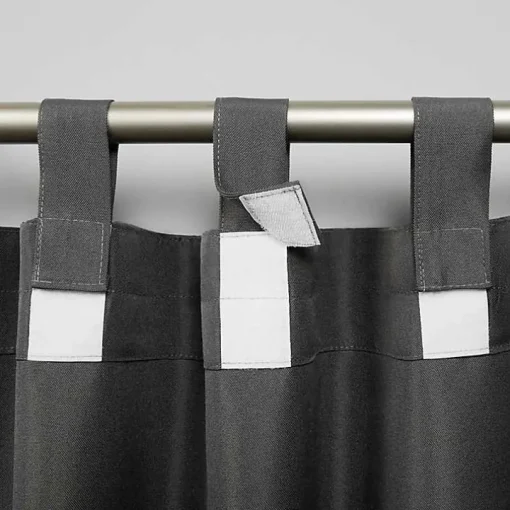 Charcoal Cabana Outdoor Curtain Panel Set, 108 in.
