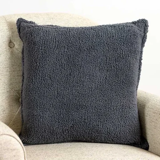 Charcoal Cozy Waffle Pillow