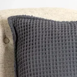 Charcoal Cozy Waffle Pillow