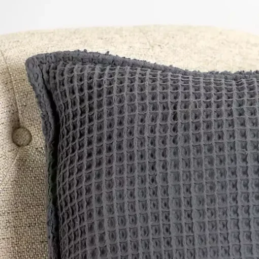 Charcoal Cozy Waffle Pillow