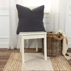 Charcoal Gray Subtle Striped Oversized Pillow