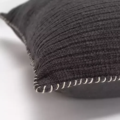 Charcoal Gray Subtle Striped Oversized Pillow