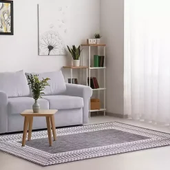 Charcoal Linear Macy Indoor/Outdoor Area Rug, 7x9