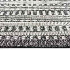Charcoal Linear Macy Indoor/Outdoor Area Rug, 4x7