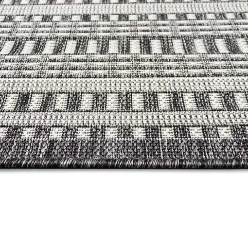 Charcoal Linear Macy Indoor/Outdoor Area Rug, 4x7