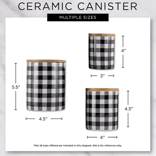 Charcoal Tile 3-pc. Bamboo Lid Jar Set