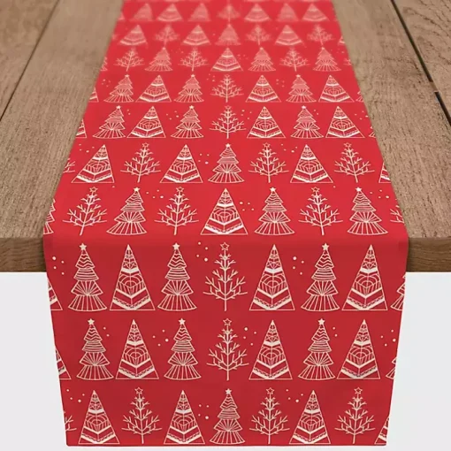 Christmas Tree Doodle Table Runner