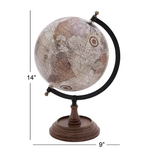 Classic Ivory Mango Wood Base Globe