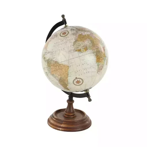 Classic Ivory Mango Wood Base Globe