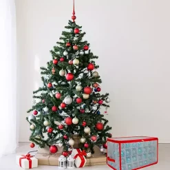 Clear and Red Zip 112-pc. Ornament Storage Box