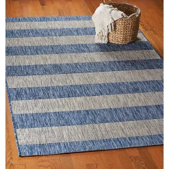 Coastal Stripes Outdoor Area Rug, 7x9