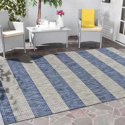 Coastal Stripes Outdoor Area Rug, 7x9