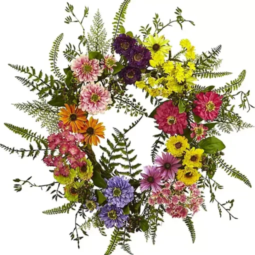 Colorful Mixed Floral Wreath