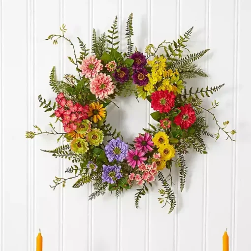 Colorful Mixed Floral Wreath