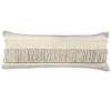 Comfort Beige Knots & Fringe Lumbar Pillow