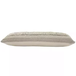 Comfort Beige Knots & Fringe Lumbar Pillow