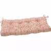 Coral Checkered Outdoor Bench Cushion