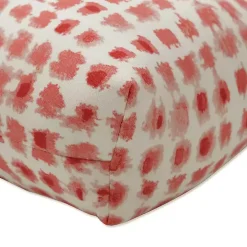 Coral Checkered Outdoor Bench Cushion